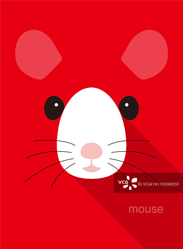 可爱的鼠标脸图标，矢量插图图片素材