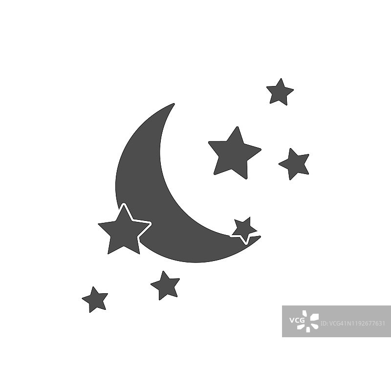 月亮和星星的图标，向量图片素材