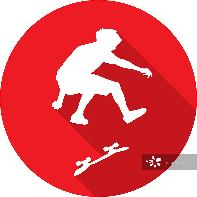 滑板运动员图标轮廓图片素材