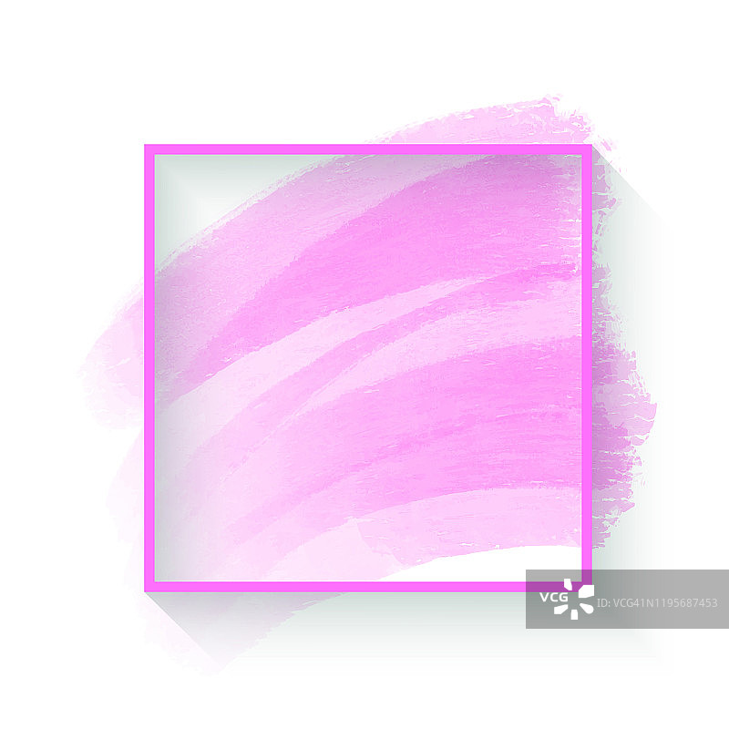 抽象的粉色油漆笔触与框架隔离在白色背景。贺卡和标签的设计元素。抽象现代粉色背景。图片素材