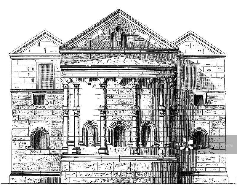 叙利亚Qalb Loze教堂，4-5世纪，Qalb - luzeh图片素材