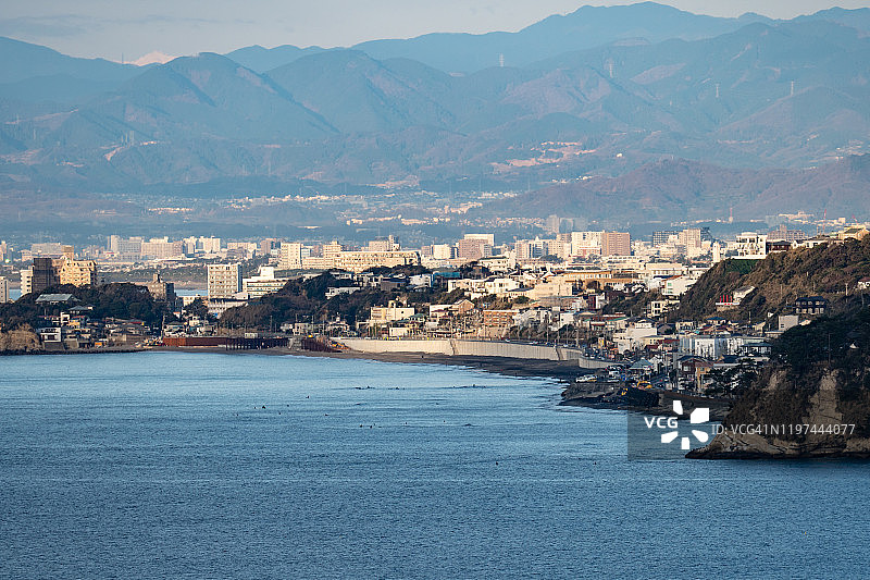 日本神奈川县海边的住宅区图片素材