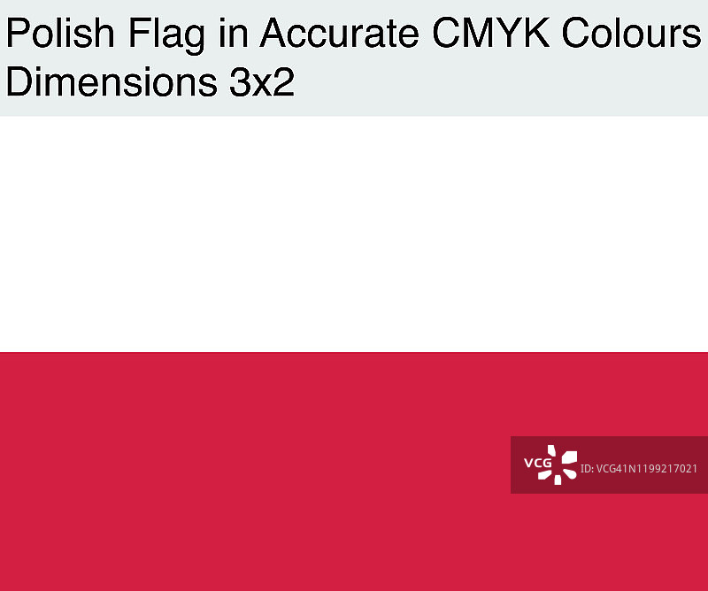 波兰国旗精确CMYK颜色(尺寸3x2)图片素材