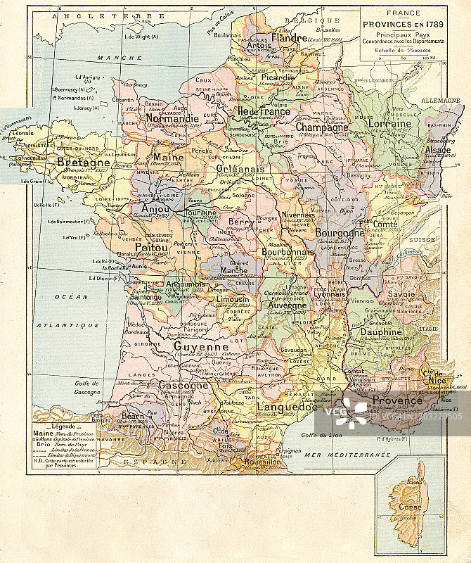 法国各省地图1887年图片素材