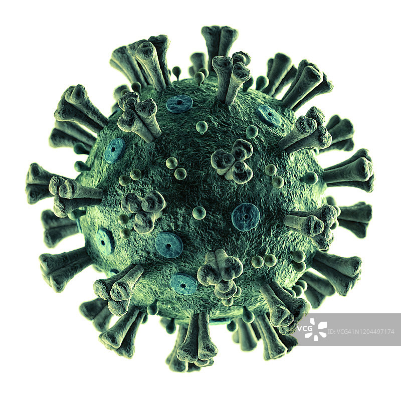 准确的冠状病毒2019-nCoV在白色图片素材