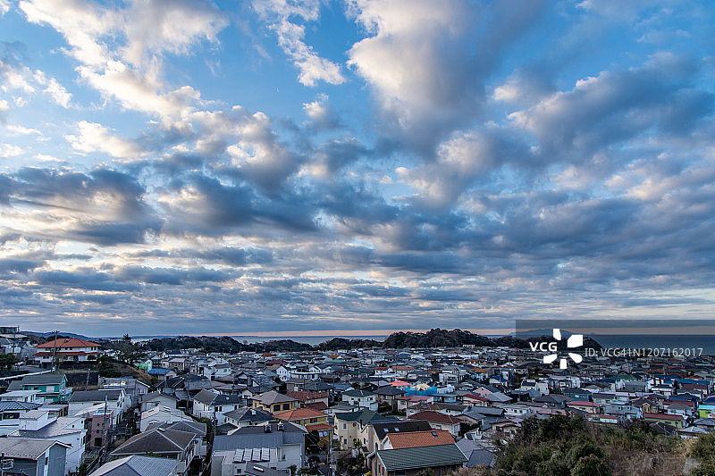 日本镰仓市海边的住宅区图片素材