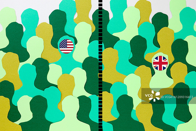 绿色的美国人和英国人图片素材