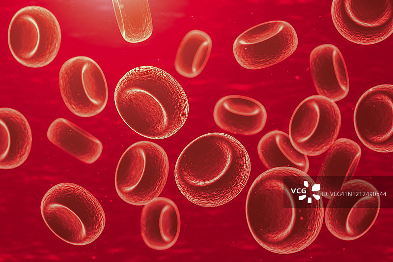3D渲染红血球背景的微观插图图片素材