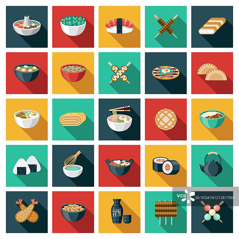 日本食物图标套装图片素材
