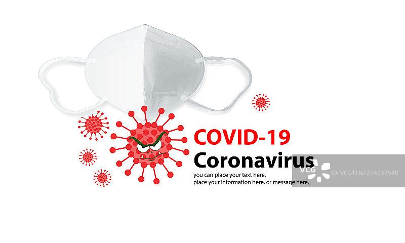COVID-19，危险病毒载体插图。世界卫生组织引入新的官方名称WHO图片素材