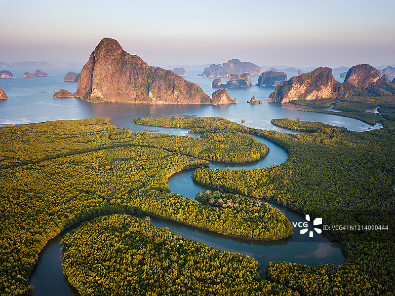 美丽的风景攀牙湾，看不见的攀牙，普吉岛，泰国。图片素材