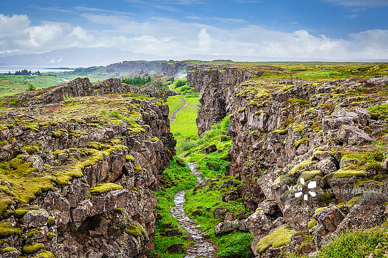 冰岛大陆架的Thingvellir国家公园Þingvellir图片素材