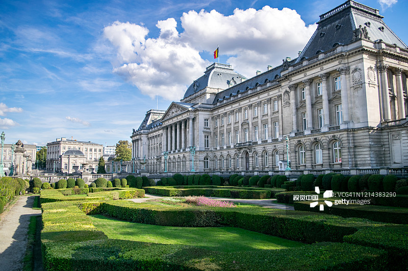 比利时布鲁塞尔的皇家花园和宫殿图片素材