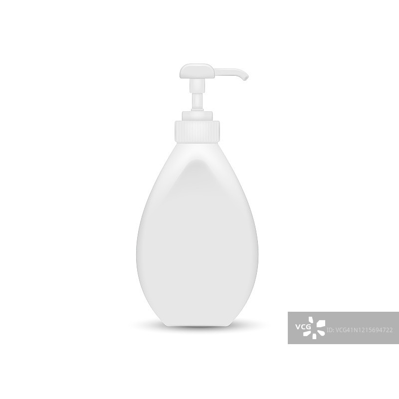 真实的瓶子肥皂隔离在白色的背景。矢量插图。图片素材
