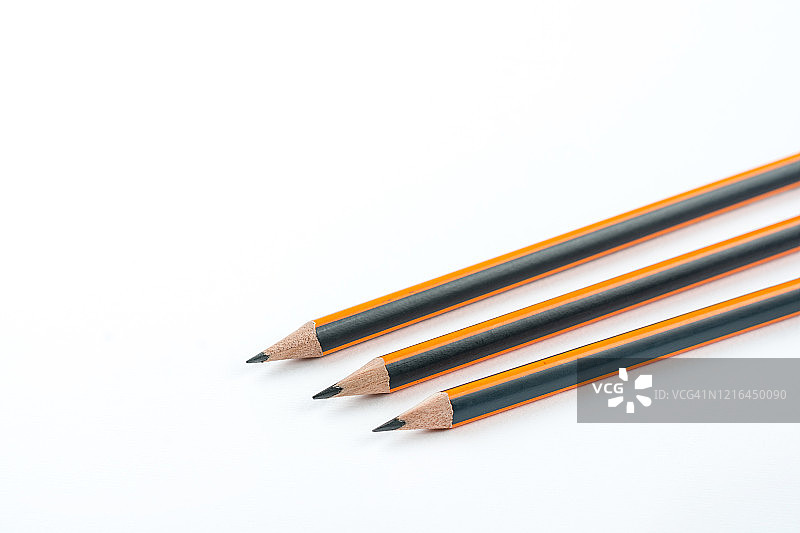 石墨木制铅笔孤立在白色背景与副本图片素材