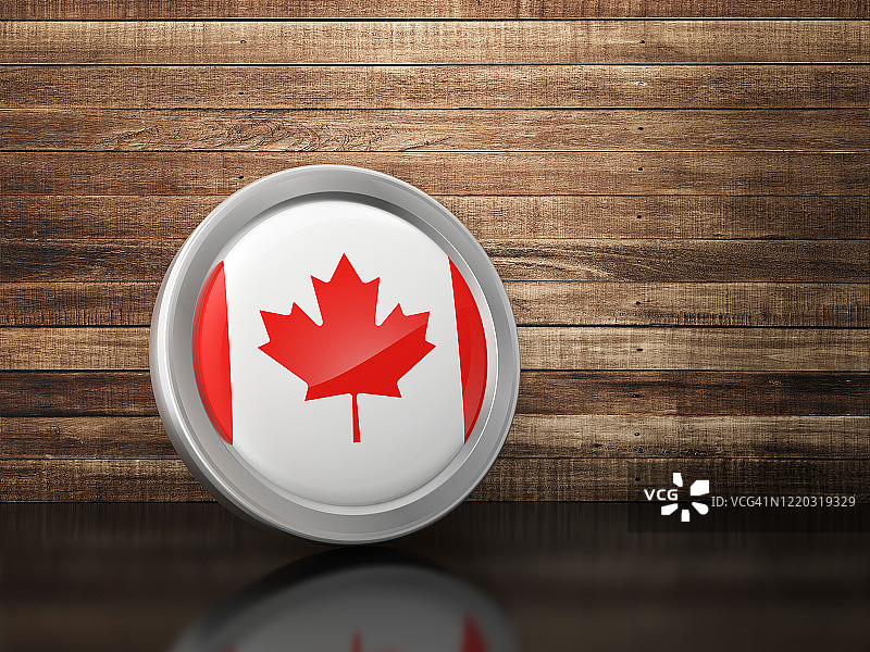 加拿大国旗图标- 3D渲染图片素材