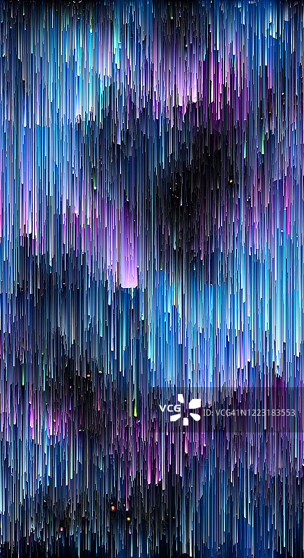 抽象扭曲的Glitch纹理紫外蓝色抽象发光的空间恒星未来的背景图片素材