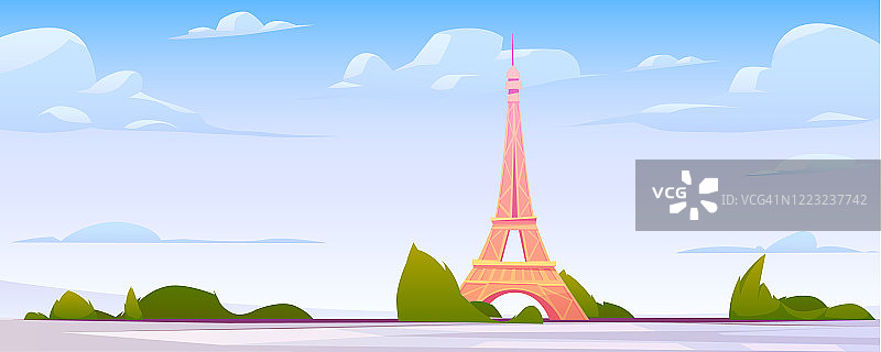 巴黎山水，法国城市天际线背景图片素材