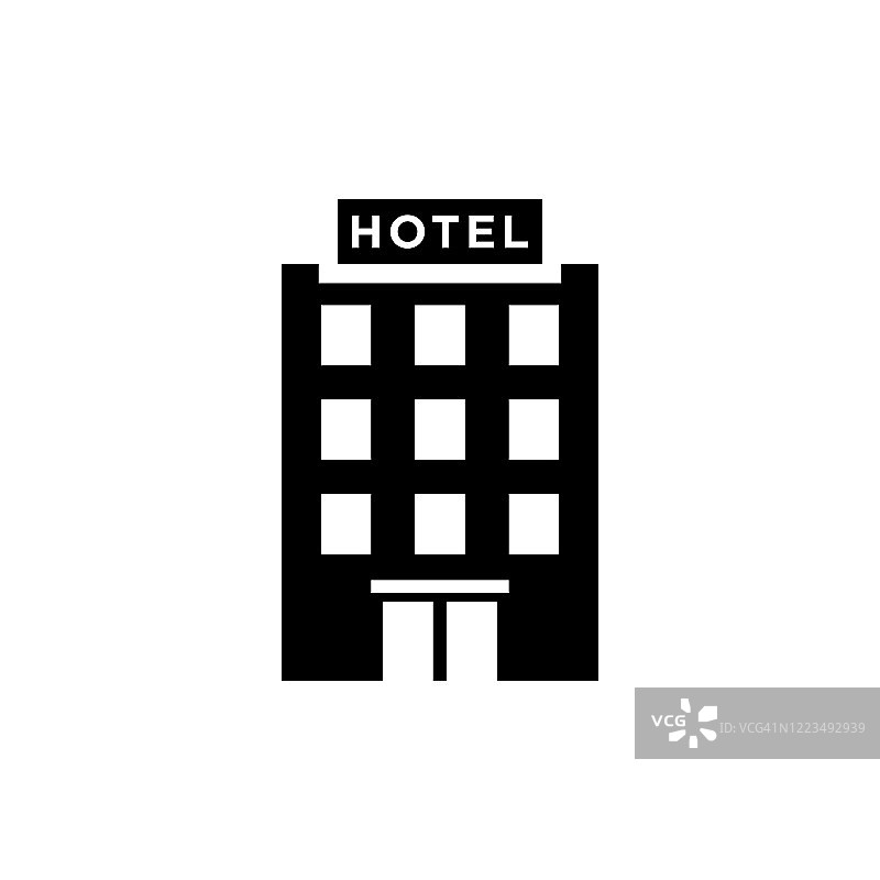 酒店图标平面矢量模板设计流行图片素材