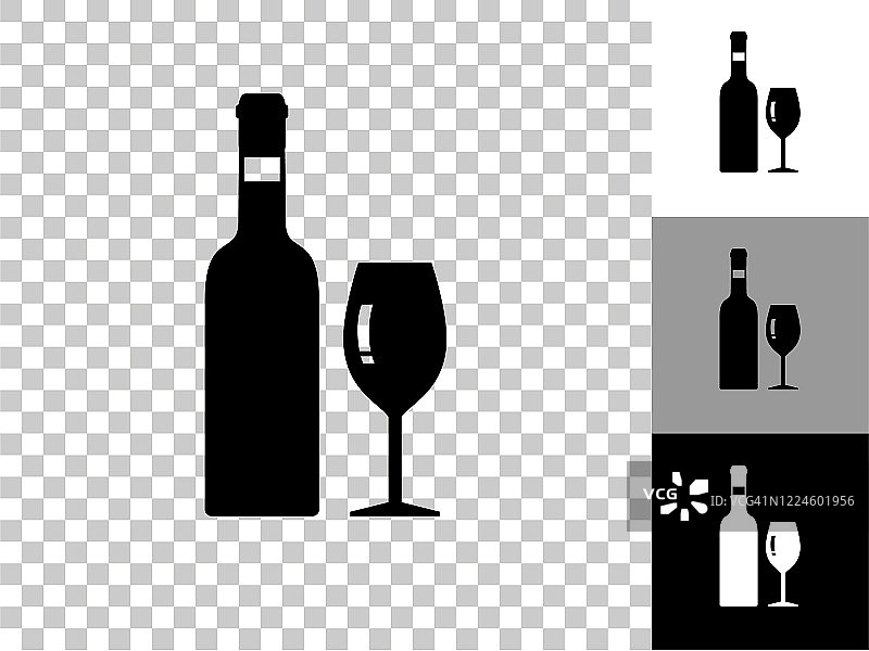 葡萄酒图标在棋盘上透明的背景图片素材