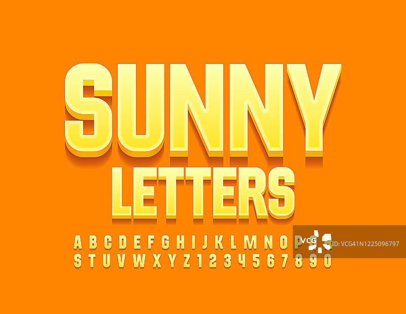 矢量Sunny字母和数字图片素材