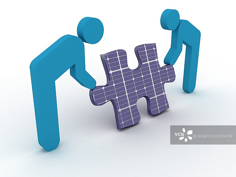 太阳能电池板可再生能源难题图片素材
