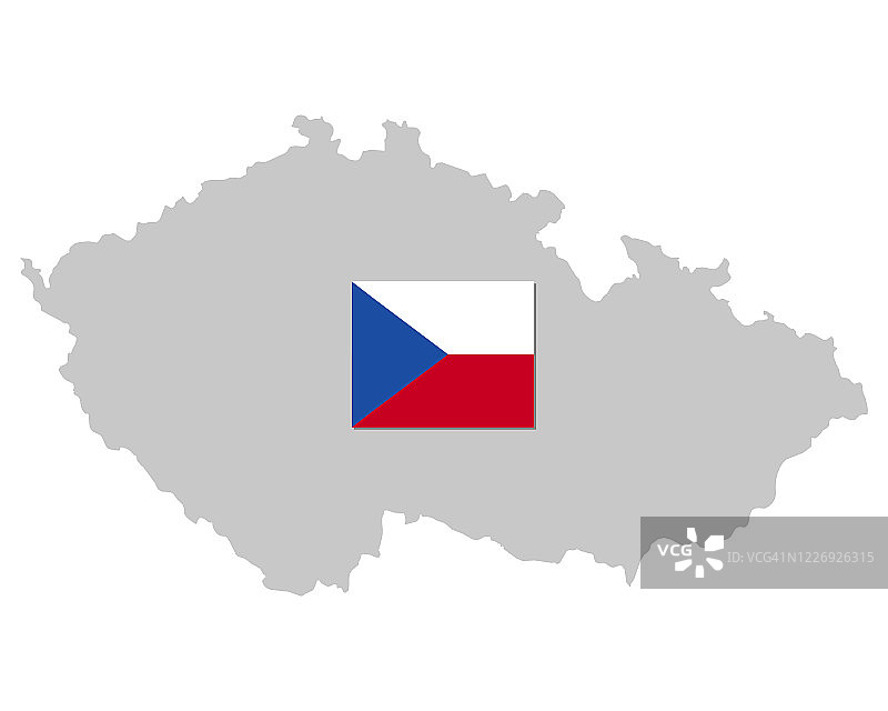 捷克共和国国旗和地图图片素材