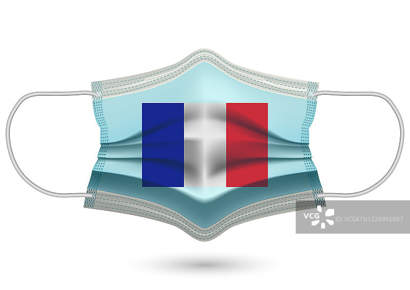 矢量面具与法国国旗图片素材