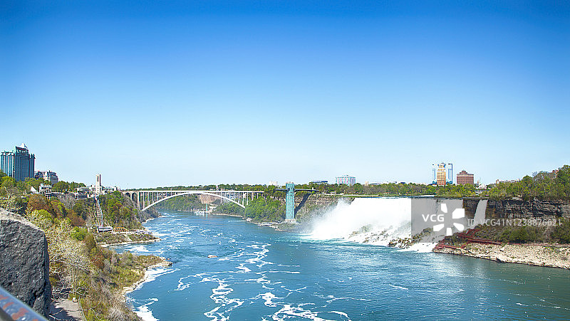 尼亚加拉瀑布是美国和加拿大的边界图片素材