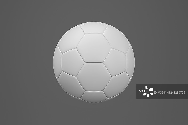 白色经典足球孤立在灰色背景图片素材