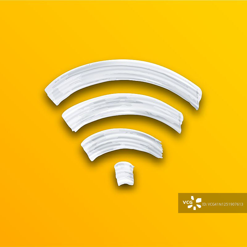 向量中的Wifi符号。鲜艳缤纷的旗帜概念。Wi-fi连接与白色笔触的插图图片素材