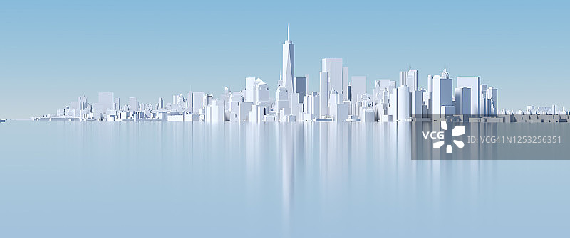三維渲染數字城市天際線图片素材