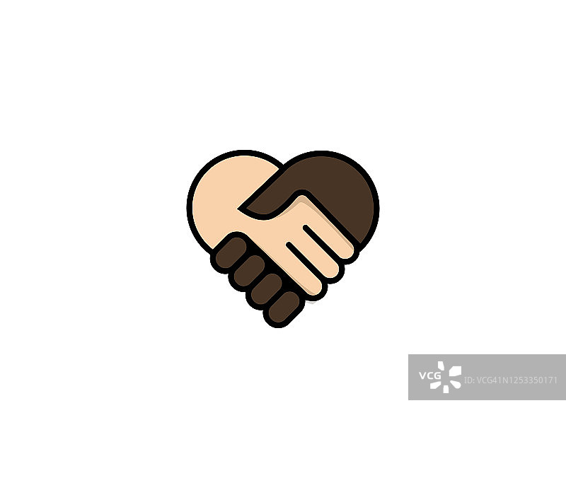 握手无种族主义设计图标图片素材