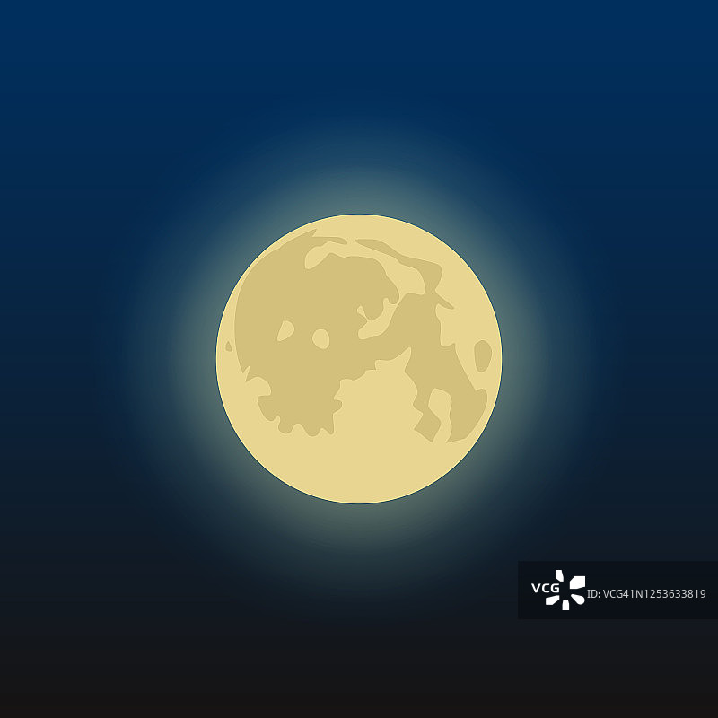月球。的夜晚。夜灯。矢量插图。图片素材