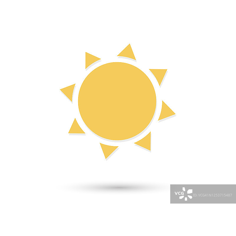 太阳图标简单的平面插图。太阳象征图片素材