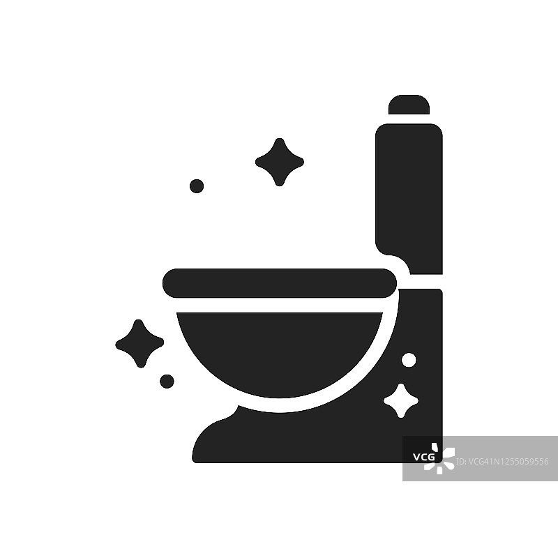 厕所清洁图标，矢量符号插图。图片素材