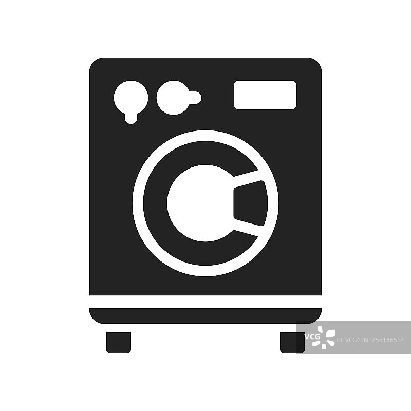 洗衣机图标，矢量符号插图。图片素材