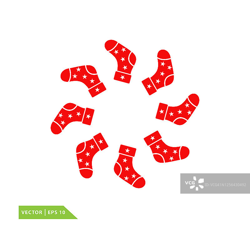 袜子圣诞图标矢量设计模板图片素材