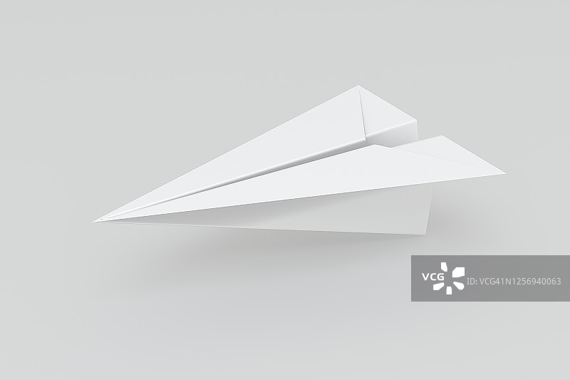 白色背景的白纸飞机，3d渲染。图片素材