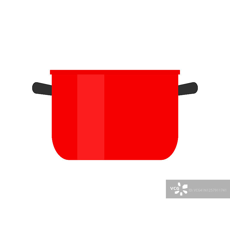平底锅，厨房图标，矢量插图孤立的白色背景图片素材
