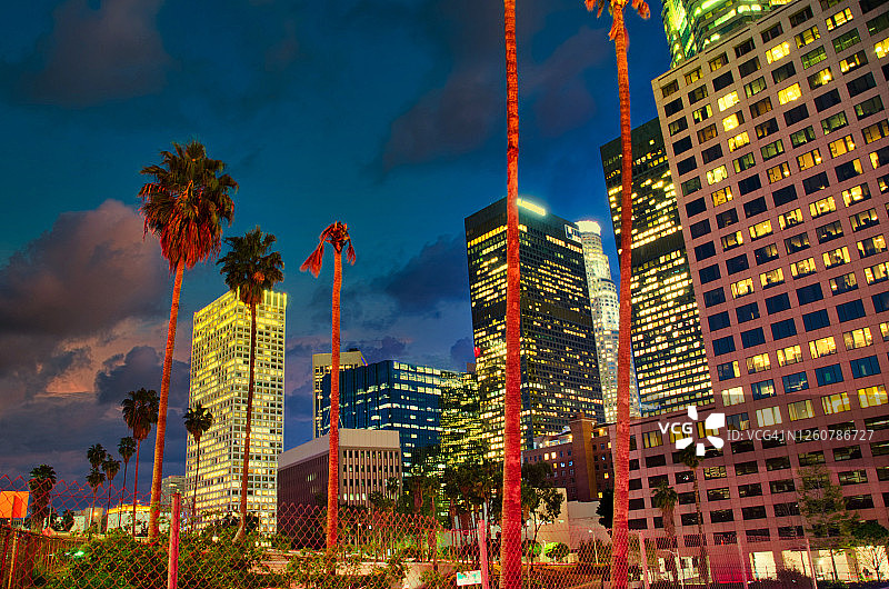 洛杉矶市中心之夜图片素材