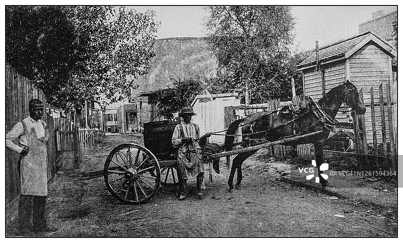 古董黑白照片:路易斯安那场景图片素材