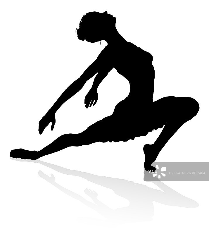 芭蕾舞演员轮廓图片素材