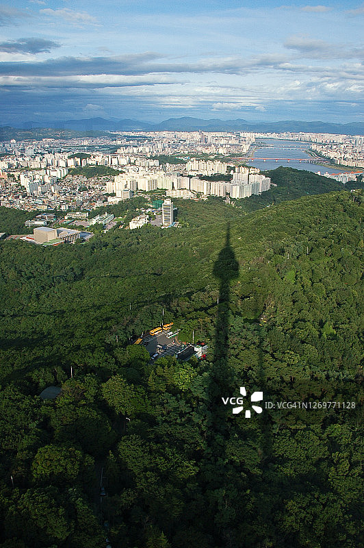 韩国首尔，从首尔塔俯瞰图片素材
