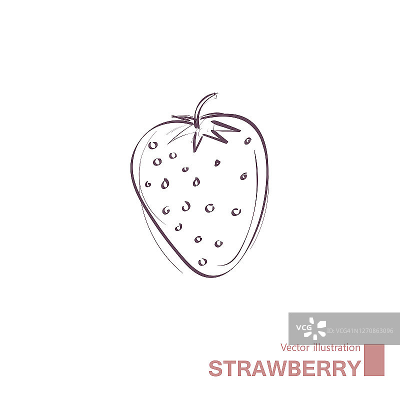 矢量绘制草莓。图片素材
