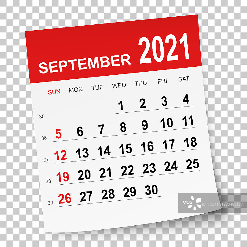 2021年9月日历图片素材