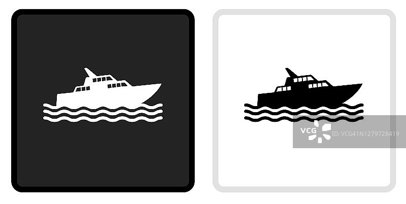 渔船图标上的黑色按钮与白色翻转图片素材