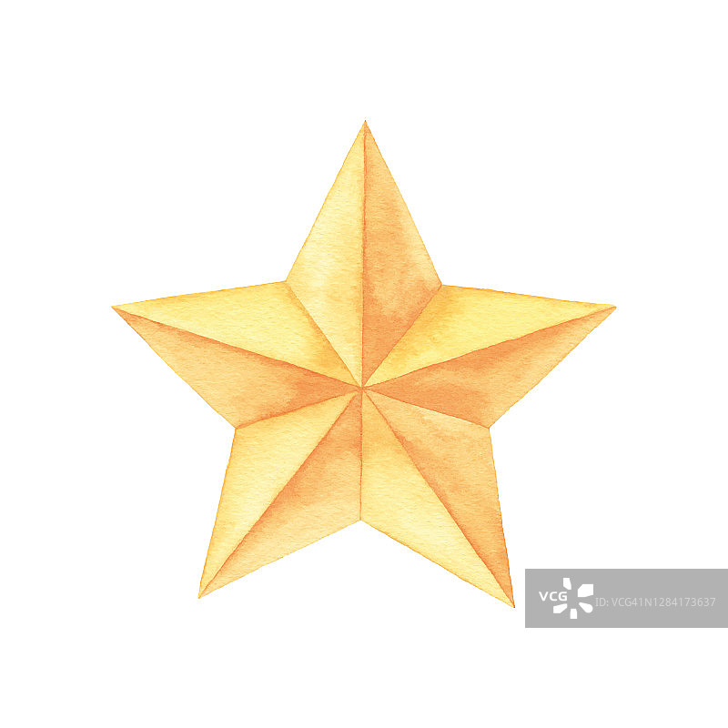 水彩黄色星星点缀图片素材