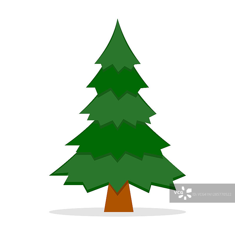 圣诞树。孤立在白色背景上。矢量图图片素材