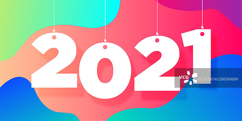 2021年新年横幅概念的广告，横幅，传单和传单。抽象的背景。矢量插图。图片素材